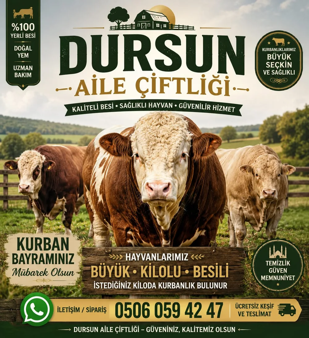 Dursun Aile Çiftliği kurbanlık ve adaklık hayvan bilgilendirme görseli